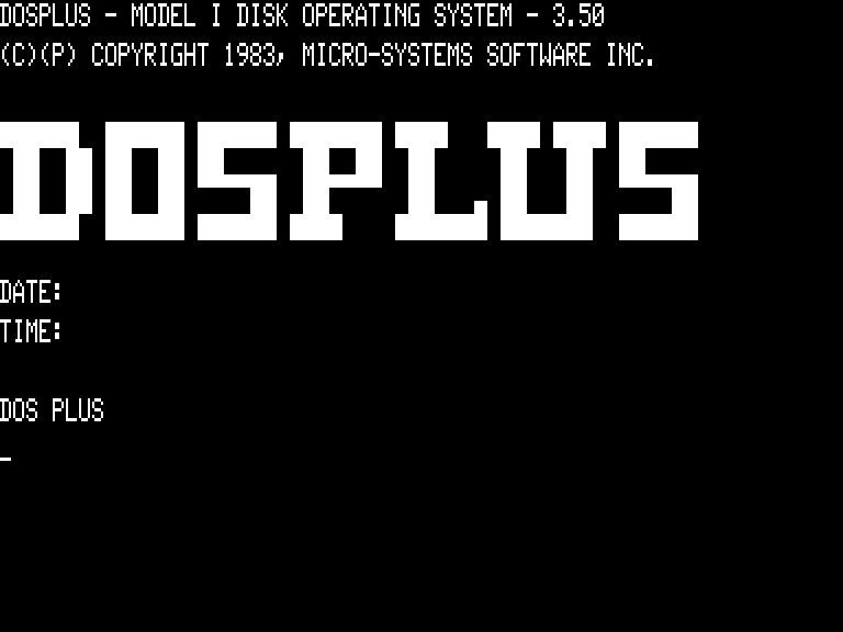 [DOSPLUS 3.5 Model I]