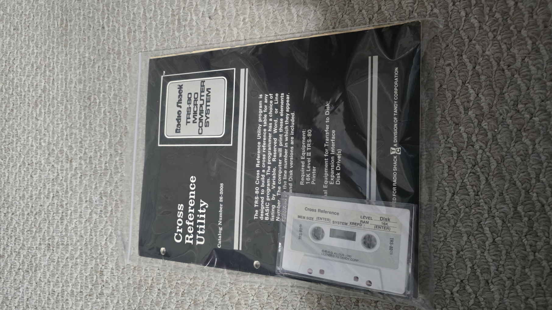 TRS-80 Software - Cross Reference Utility (Manual/Tape)