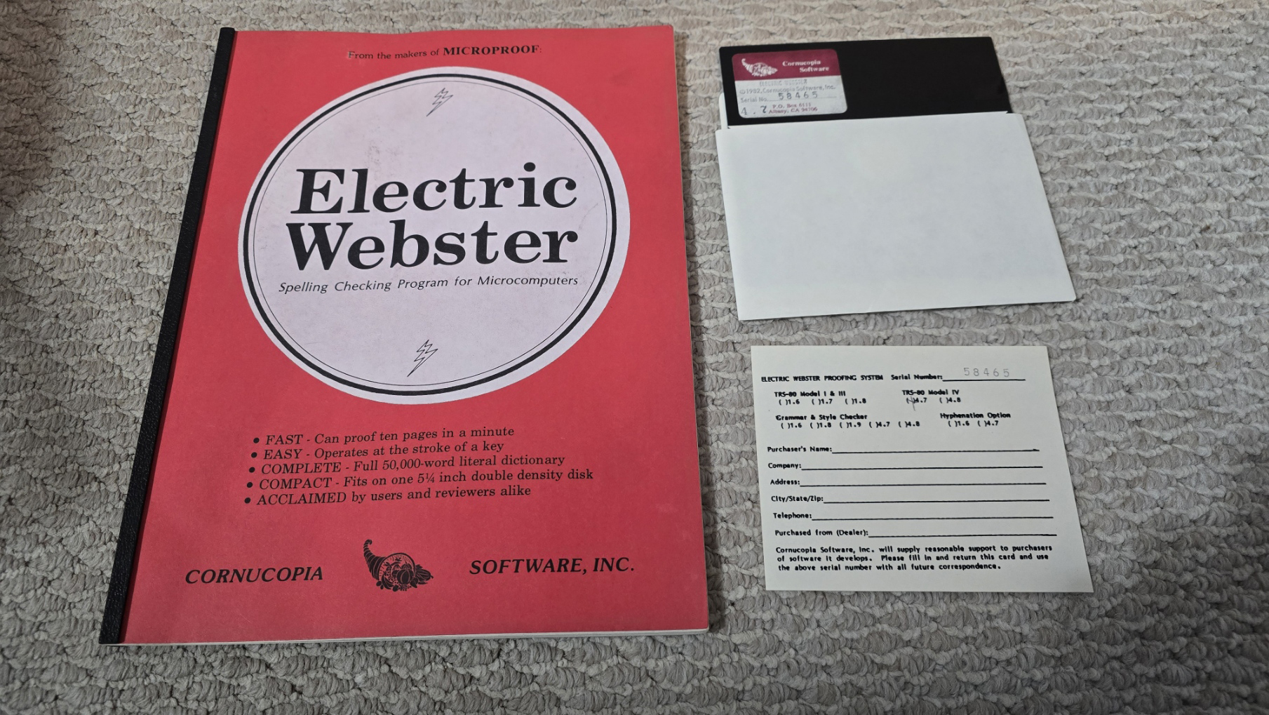 TRS-80 Software - Electric Webster (Manual/Disk)