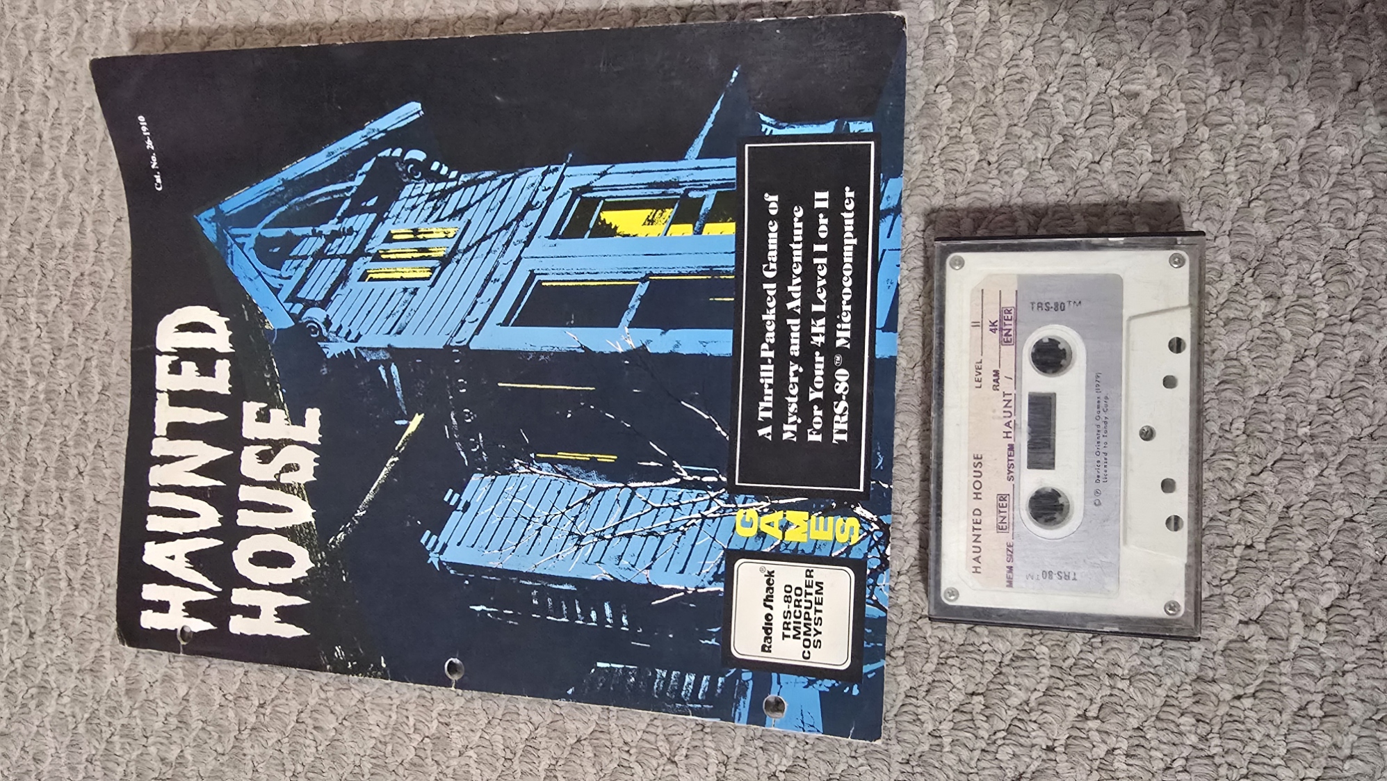 TRS-80 Software - Haunted House Adventure (Manual/Tape)