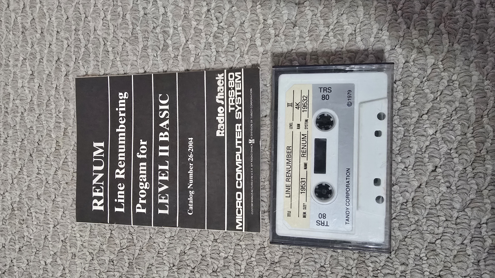 TRS-80 Software - Line Renumber (Manual/Tape)