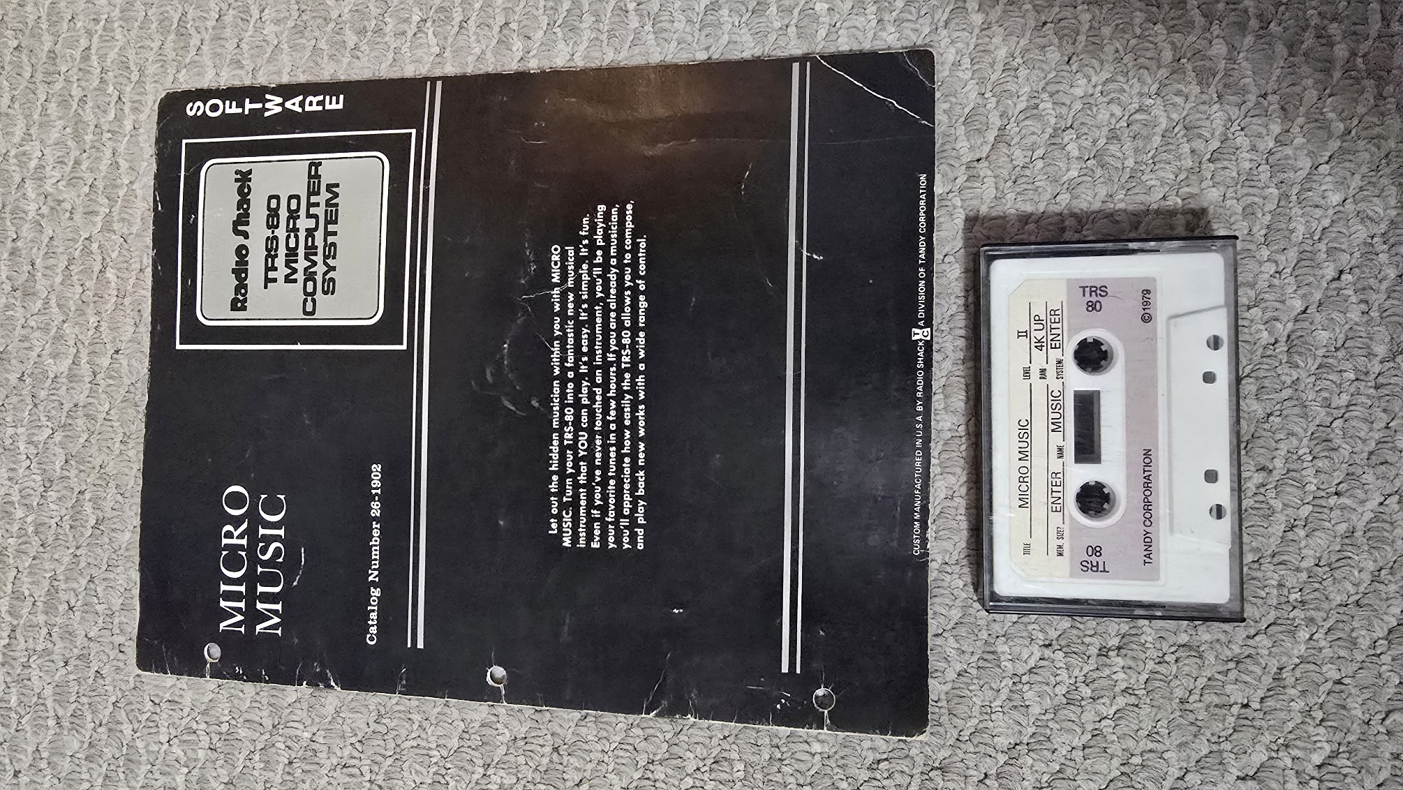 TRS-80 Software - Micro Music (Manual/Tape)