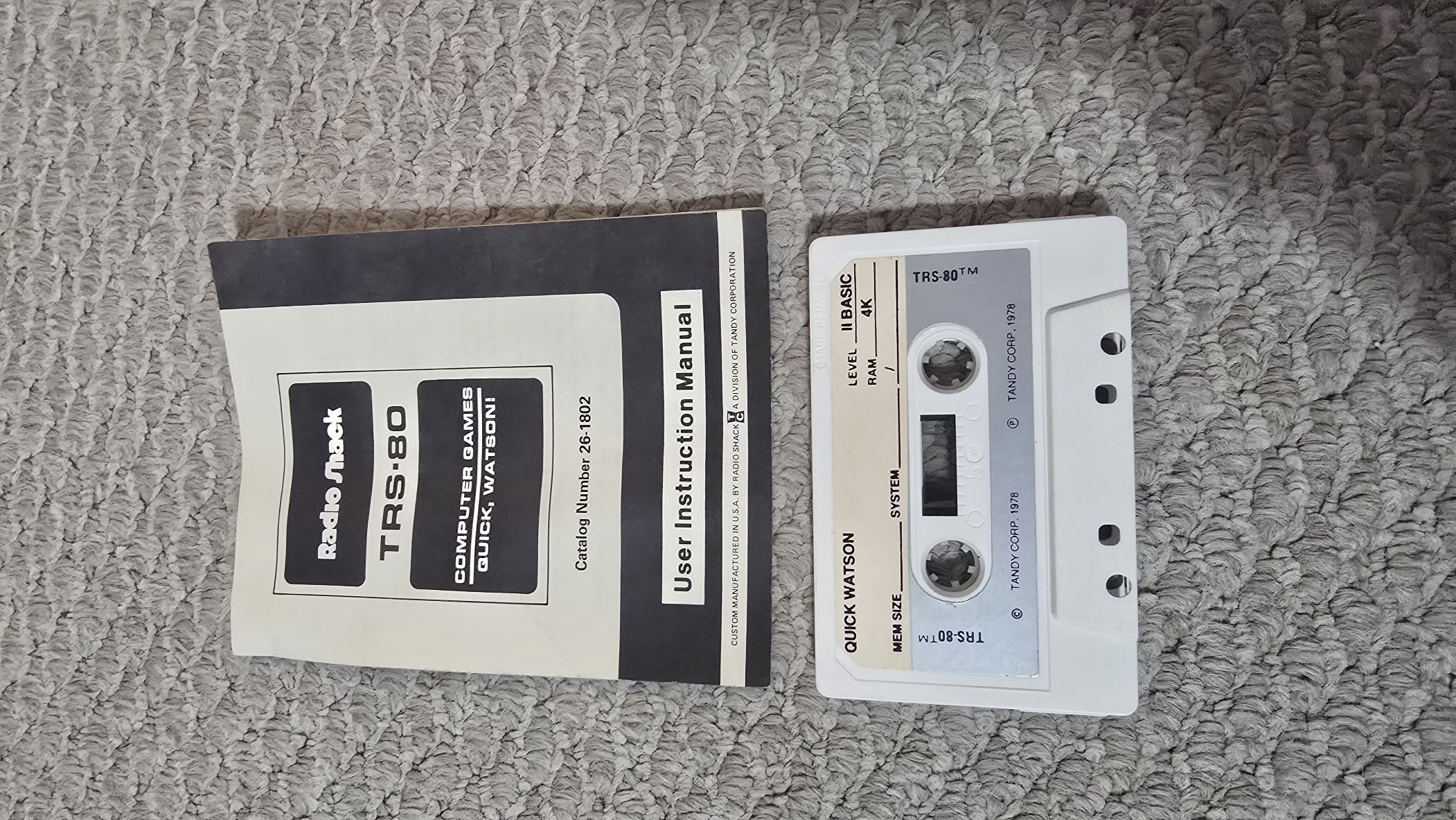 TRS-80 Software - Quick Watson! (Manual/Tape)