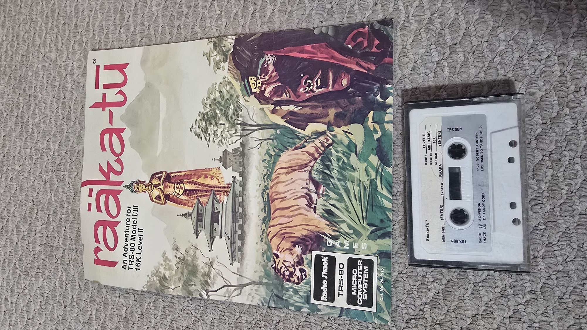 TRS-80 Software - Raaka-Tu Adventure (Manual/Tape)