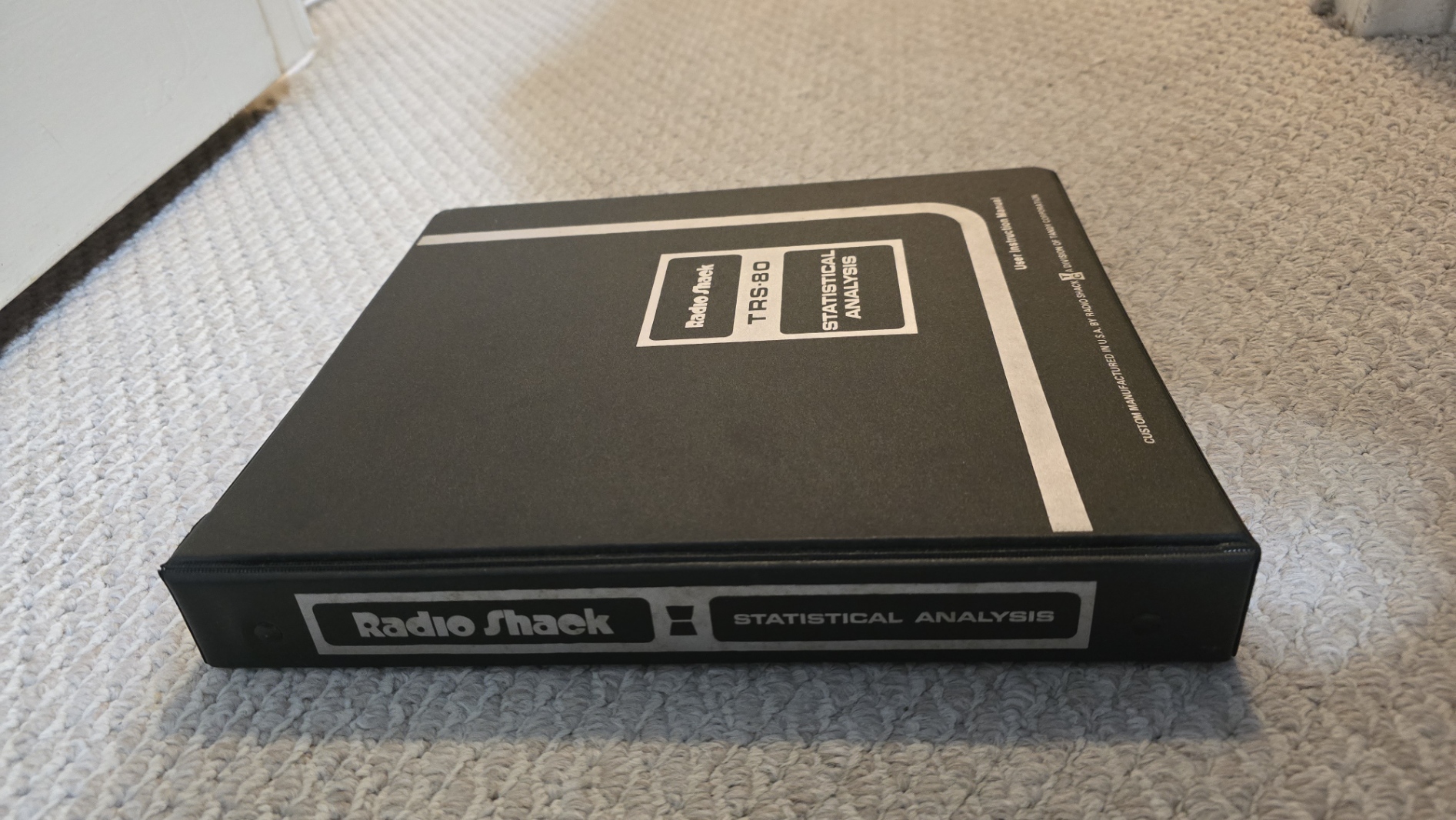TRS-80 Software - Statistical Analysis (Original Binder/Manual/Tapes)