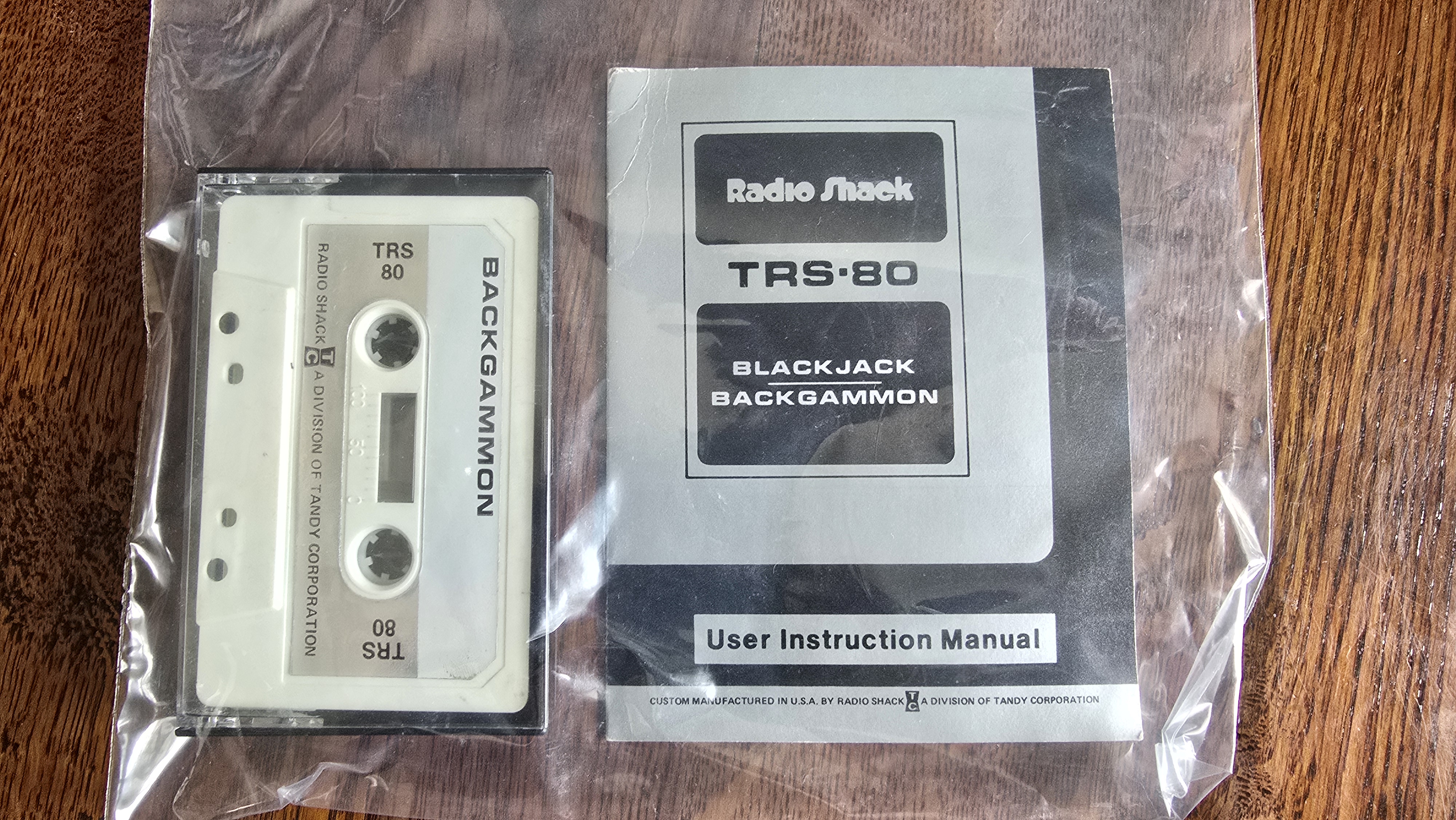 TRS-80 - Software - BlackJack and Backgammon - Manual/Tape (Original)
